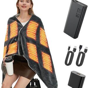 Portable Heated Blanket,Battery Operated with 20000mAH Battery